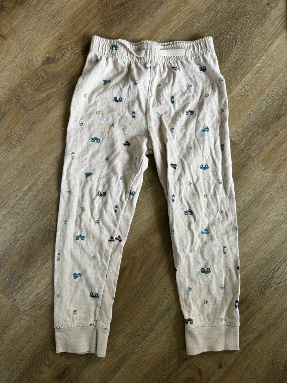 5t Kids Beige Printed Jogger Pants monster truck skateboard